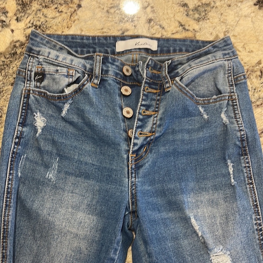 KanCan High Rise Button Fly Distressed Skinny Jeans Size 26